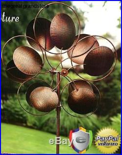 Garden Kinetic Circles Metal Wind Spinner Yard Large Movement Outdoor Sculpture
