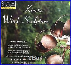 Garden Kinetic Circles Metal Wind Spinner Yard Large Movement Outdoor Sculpture