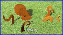 Garden Sculpture, Octopus Squid, Metal Lawn / Yard Art, Outdoor Decor, Handmade