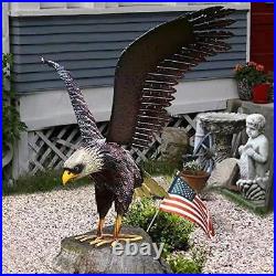 Garden Sculpture & Statue, Bald Eagle Large Outdoor Statues Metal Yard Art