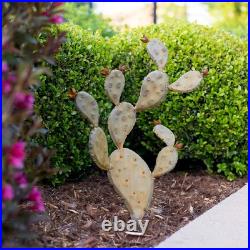 Garden Sculptures Outdoor Metal Cactus Yard Art Decor Steel Ornaments Lawn Patio