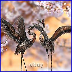 Garden Statue Outdoor Metal Heron Crane Yard Art Sculpture for Lawn Patio Backya