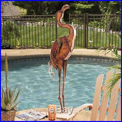 Garden Statue Yard Art Sculpture Large Flamingo Design Home Patio Decor Metal