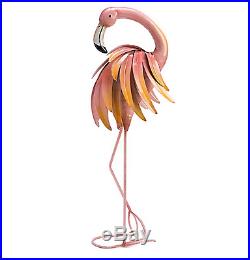 Garden Statue Yard Art Sculpture Set Feather Flamingo Figurine Patio Decor 2 Pcs