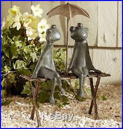 Garden Statue Yard Sculpture Frog Figurine Home Outdoor Patio Decor Aluminum New