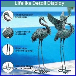Garden Statues Large Metal Crane Sculptures, Outdoor Heron Metal Statue Yard Garden Statues Large Metal Crane Sculptures, Outdoor Heron Metal Statue Yard