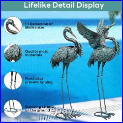 Garden Statues Large Metal Crane Sculptures, Outdoor Heron Metal Statue Yard Art Garden Statues Large Metal Crane Sculptures, Outdoor Heron Metal Statue Yard Art