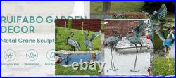 Garden Statues Large Metal Crane Sculptures, Outdoor Heron Metal Statue Yard Art