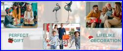 Garden Statues Large Metal Crane Sculptures, Outdoor Heron Metal Statue Yard Art