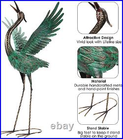 Garden Statues Outdoor Metal Heron Yard Art Crane for Garden Sculptures