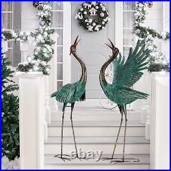 Garden Statues Outdoor Metal Heron Yard Art Crane for Garden Sculptures