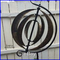 Garden Wind Spinner 6'ft Kinetic Sculpture Whirling Lawn Stake Modern Yard Decor