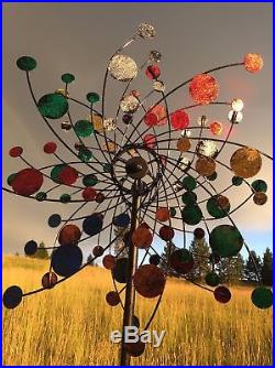 Garden Wind Spinner Kinetic Colorful Yard Decor Outdoor Metal Windmil Sculpture