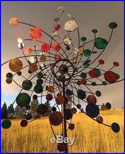 Garden Wind Spinner Kinetic Colorful Yard Decor Outdoor Metal Windmil Sculpture