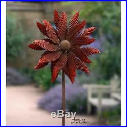 Garden Wind Spinner Metal Kinetic Rustic Flower Lawn Yard 6'f Windmill Sculpture