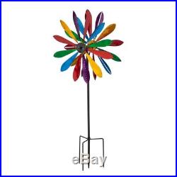 Garden Wind Spinner Solar Light Art Kinetic Sculpture 77 Colorful Yard Decor