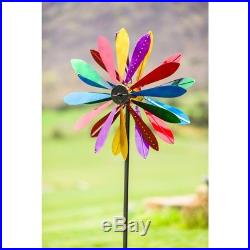 Garden Wind Spinner Solar Light Art Kinetic Sculpture 77 Colorful Yard Decor