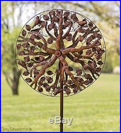 Garden Wind Spinner Tree Of Life Kinetic Sculpture Metal Whirly-Gig Yard Art NEW
