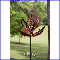 Garden Wind Spinner Yard Decor Outdoor Motion Metal Red Kinetic Sculpture 81