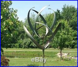 Garden Wind Spinner Yard Decor Windmill Kinetic Outdoor Art Metal Sculpture New
