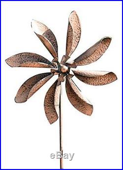 Garden Wind Spinner Yard Decoration Outdoor Stake Metal Kinetic Sculpture Flower