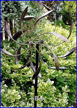 Garden Wind Spinner Yard LawnDecor Outdoor Kinetic Metal Art Windmill Sculpture