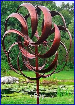 Garden Wind Spinner Yard Windmill Decor Kinetic Outdoor Art Metal Sculpture New