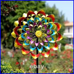 Garden Wind Spinners Outdoor Large Metal, 84'' Yard Art Wind Sculptures & Spi