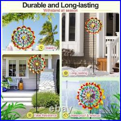 Garden Wind Spinners Outdoor Large Metal, 84'' Yard Art Wind Sculptures & Spi