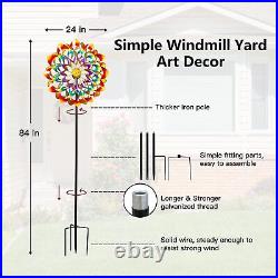 Garden Wind Spinners Outdoor Large Metal, 84'' Yard Art Wind Sculptures & Spi