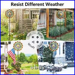 Garden Wind Spinners Outdoor Large Metal, 84'' Yard Art Wind Sculptures & Spi