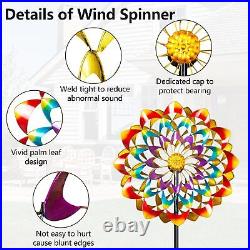 Garden Wind Spinners Outdoor Large Metal, 84'' Yard Art Wind Sculptures & Spi