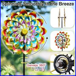 Garden Wind Spinners Outdoor Large Metal, 84'' Yard Art Wind Sculptures & Spinner