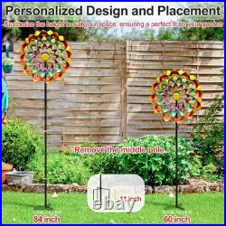 Garden Wind Spinners Outdoor Large Metal, 84'' Yard Art Wind Sculptures & Spinner