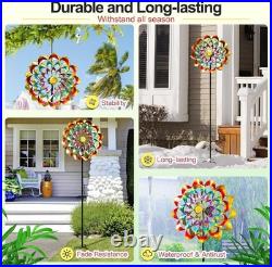 Garden Wind Spinners Outdoor Large Metal, 84'' Yard Art Wind Sculptures & Spinner