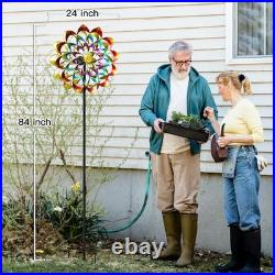 Garden Wind Spinners Outdoor Large Metal, 84'' Yard Art Wind Sculptures & Spinner