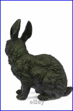 Garden Yard Rabbit Hare Bunny Bronze Metal Figural Animal Sculpture Decore New