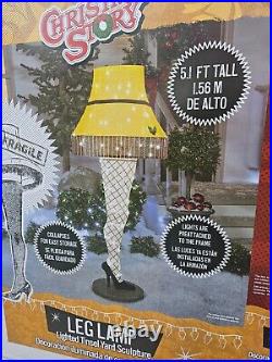 Gemmy 60 Inch Christmas Story Tinsel Yard Sculpture Leg Lamp Decoration