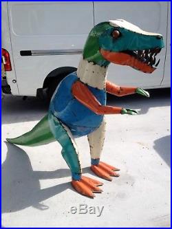 Giant T-Rex Recycled Metal Sculpture - dInOsAuR tyraNnoSauRus rEx prOp yArd art