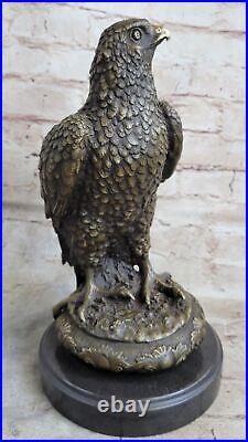 Guardian Eagle Hawk Bird Bronze Statue Sculpture Figure Yard Decor 12 x 9