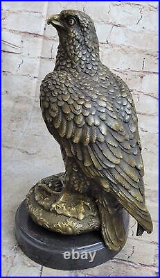 Guardian Eagle Hawk Bird Bronze Statue Sculpture Figure Yard Decor 12 x 9