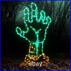 Halloween Light Display LED Yard Art Outdoor Zombie Hand Green Haunted House