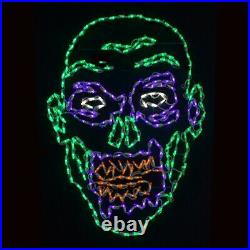 Halloween Scary Zombie Face Light Display LED Yard Art Outdoor Decoration