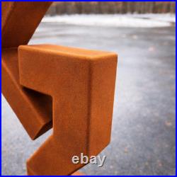 Handcrafted Rusted Steel Garden Sculpture 30 Modern Geometric Outdoor Art