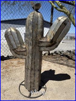 Handcrafted Rustic MINI Metal Saguaro Metal Yard Art Metal Cactus Hand Made 10in