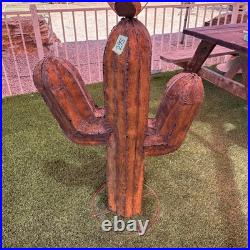 Handcrafted Rustic MINI Metal Saguaro Metal Yard Art Metal Cactus Hand Made 10in