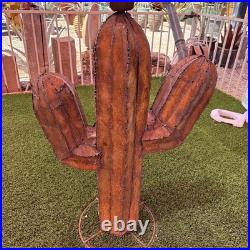 Handcrafted Rustic MINI Metal Saguaro Metal Yard Art Metal Cactus Hand Made 10in