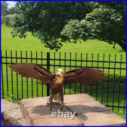 Handmade Metal Art American Bald Eagle Brown Farmhouse Yard Home Garden Decor