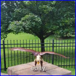Handmade Metal Art American Bald Eagle Brown Farmhouse Yard Home Garden Decor