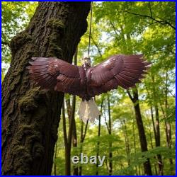 Handmade Metal Art American Bald Eagle Brown Farmhouse Yard Home Garden Decor